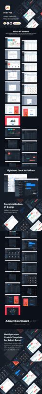 Dark Mode Admin Interface 06 UI/UX Design Asset | dark mode dashboard ui