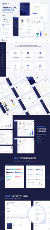 Dark Mode Admin Interface 30 UI/UX Design Asset | dark mode dashboard ui