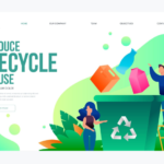 Garbage classification/garbage recycling scene illustration AI source file