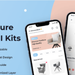 Modern minimalist style high-end furniture e-commerce app application UI design resource material kit figma source files