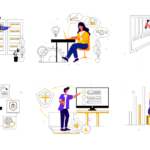 Operation illustration, a set of Internet scene illustration, and operation illustration AI source files