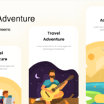 Download a set of UI source files for the startup page of tourism illustrations, and download XD source files for tourism illustrations