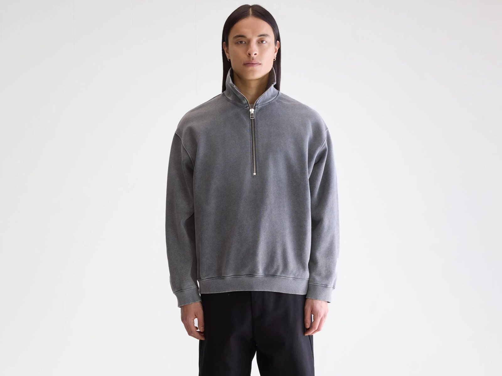 BM25231220T1731-210_1_b85449ee-a481-495f-a6b8-4d085af483ab.jpg Fabro half-zip sweatshirt (252 / M / BLACK BLUE) - Image 1