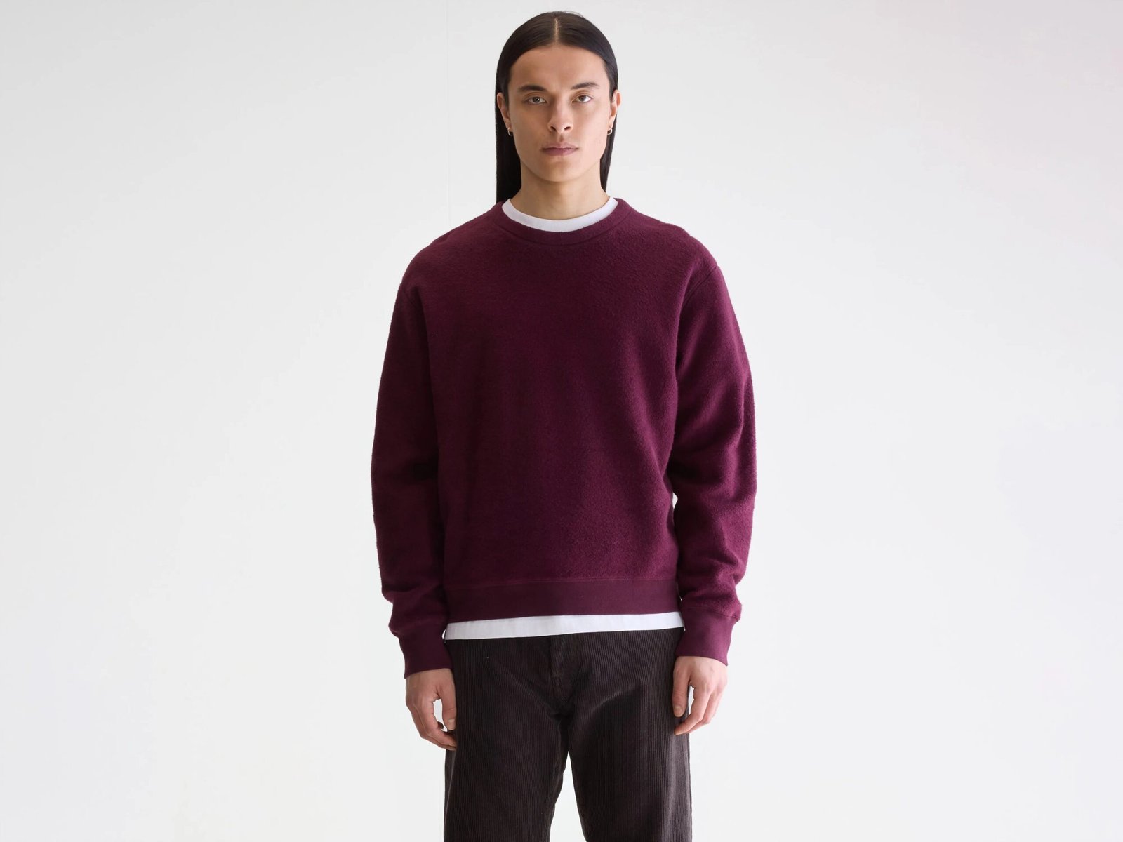 BM25231620T1626-064_1_b9e61952-0adb-411c-9d6f-cb9d8493492d.jpg Matt crewneck sweatshirt (252 / M / WINE) - Image 1
